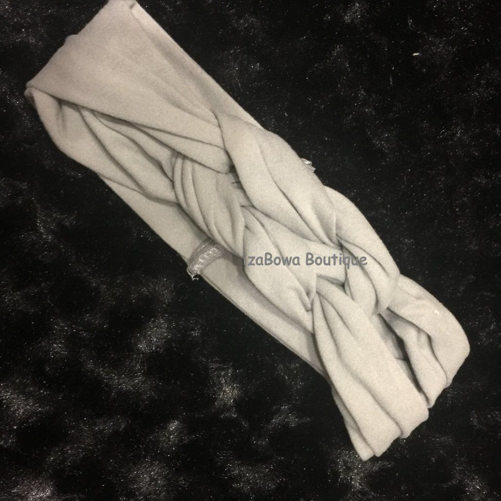 Grey Turban Knot Headband   HB978   Handmade NWT Boutique